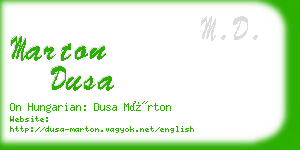 marton dusa business card